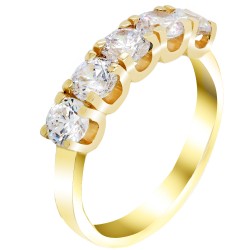 Χρυσό σειρέ δαχτυλίδι Κ14 με ζιργκόν